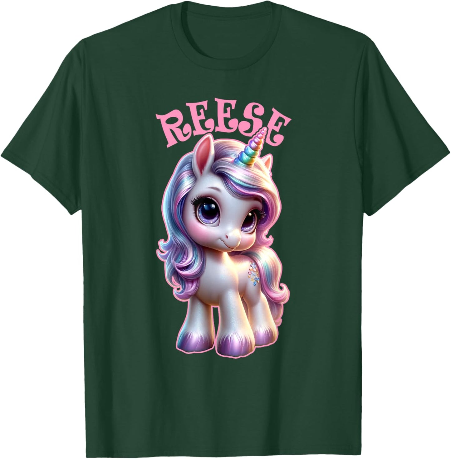Reese Cute Unicorn Design for Girls Name Reese T-Shirt - T-Shirt | Forest