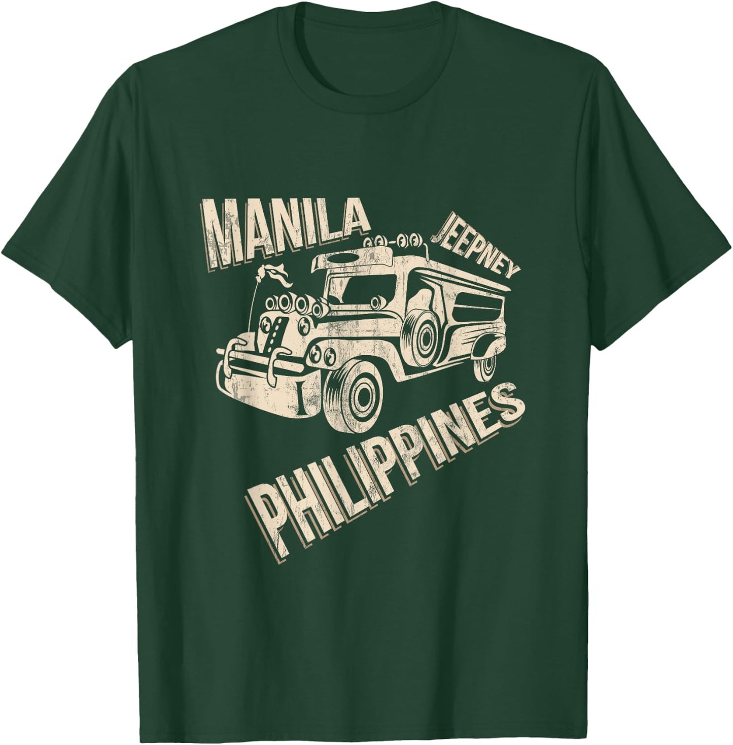 Manila Retro Philippines Jeepney T-Shirt - T-Shirt | Forest