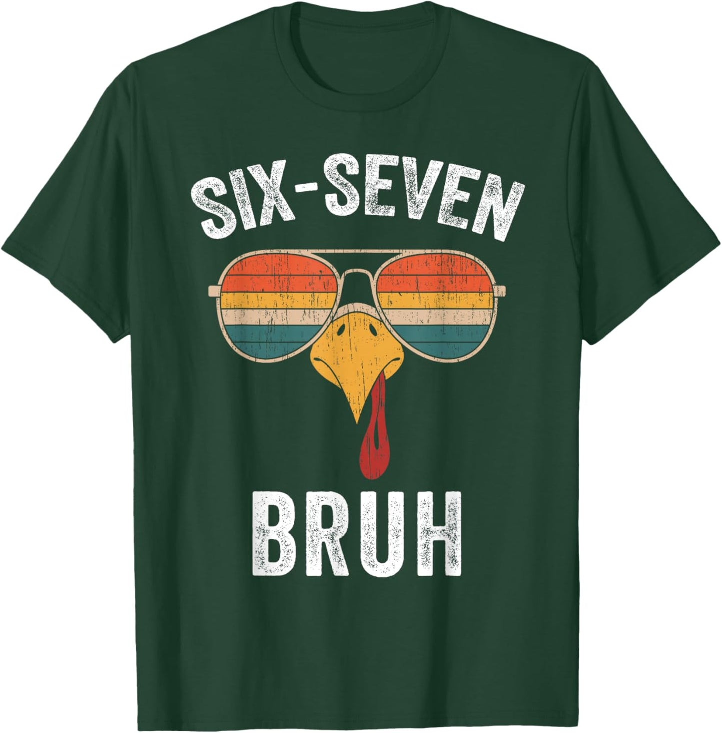 67 Thanksgiving Meme Funny Six Seven Bruh Turkey Boys Kids T-Shirt - T-Shirt | Forest