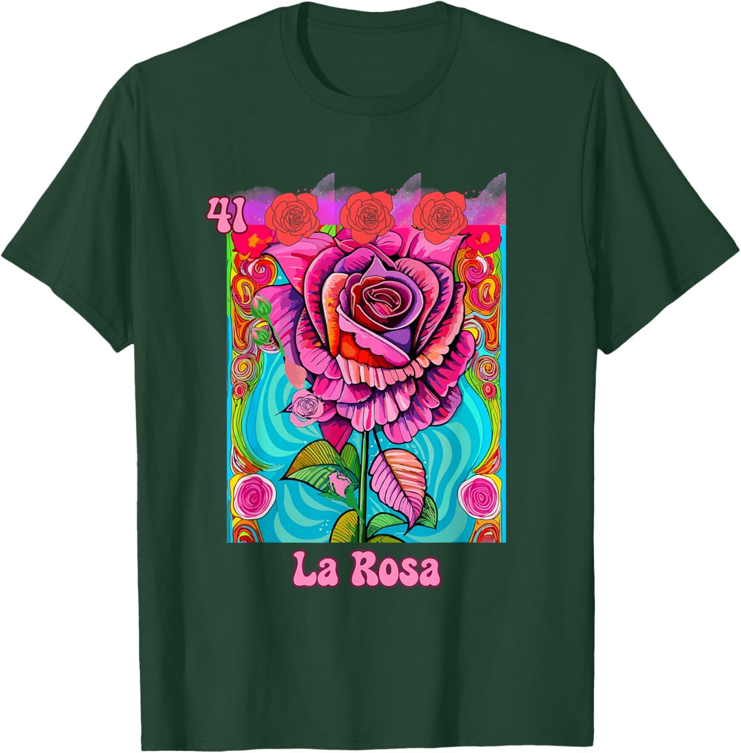 La Rosa, the Rose, Mexican bingo card in a traditional game. T-Shirt - T-Shirt | Forest