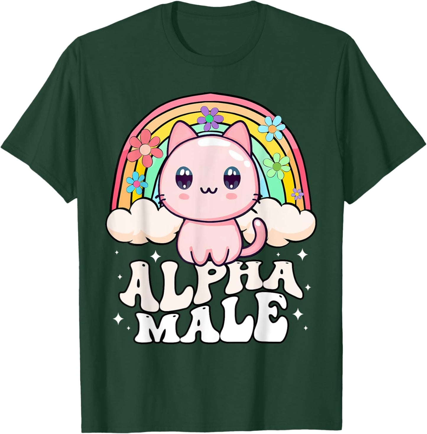 Alpha Male Cat Rainbow T-Shirt - T-Shirt | Forest