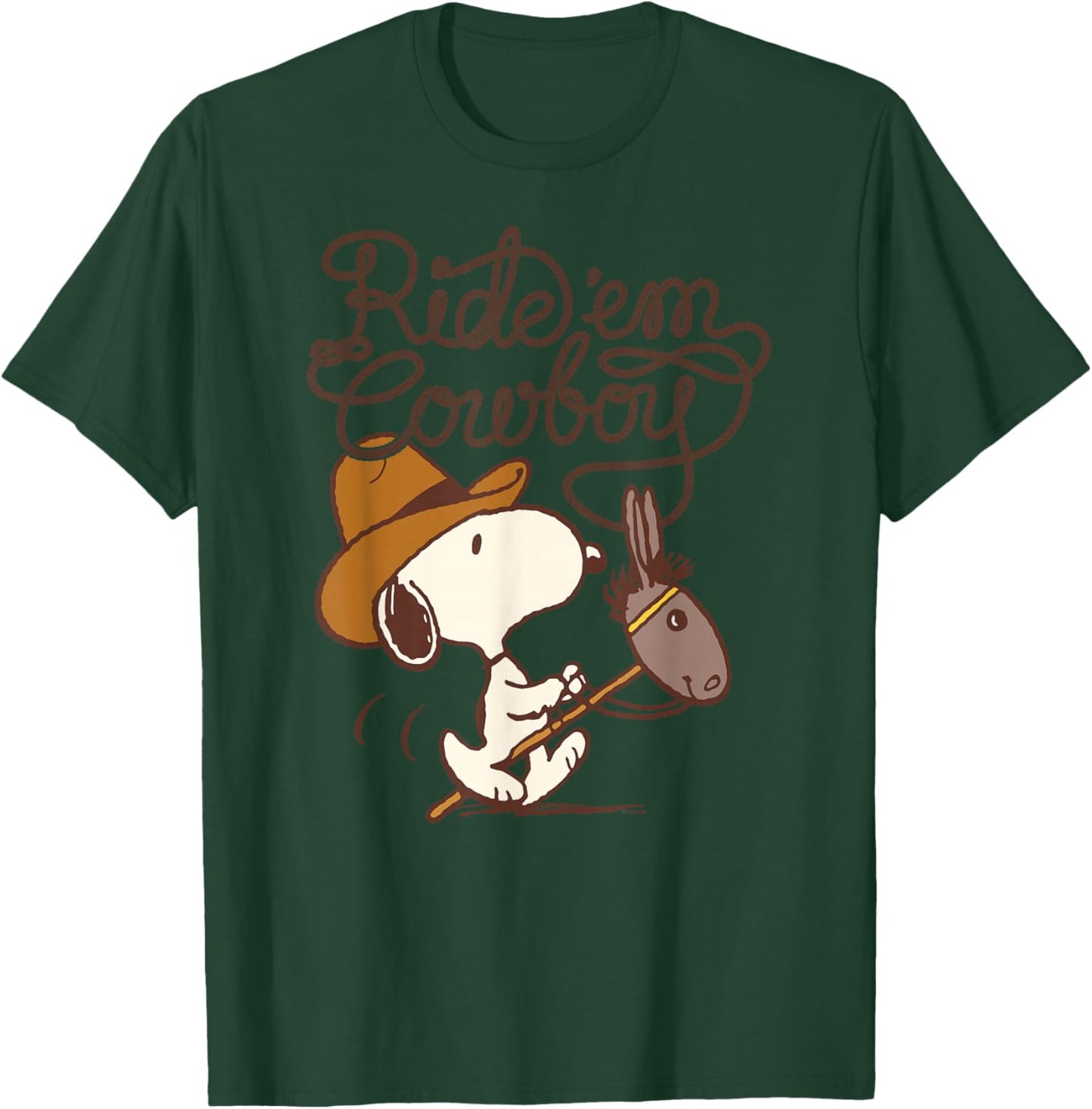 Peanuts - Western Snoopy Ride Em Cowboy T-Shirt - T-Shirt | Forest