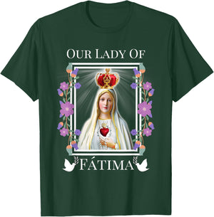 Our Lady of Fatima Immaculate Heart of Blessed Virgin Mary T-Shirt - T-Shirt | Forest