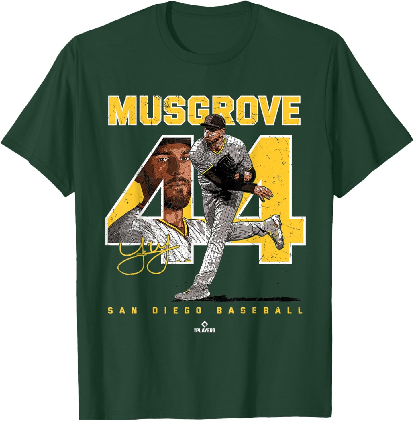 Number and Portrait Joe Musgrove San Diego MLBPA T-Shirt - T-Shirt | Forest