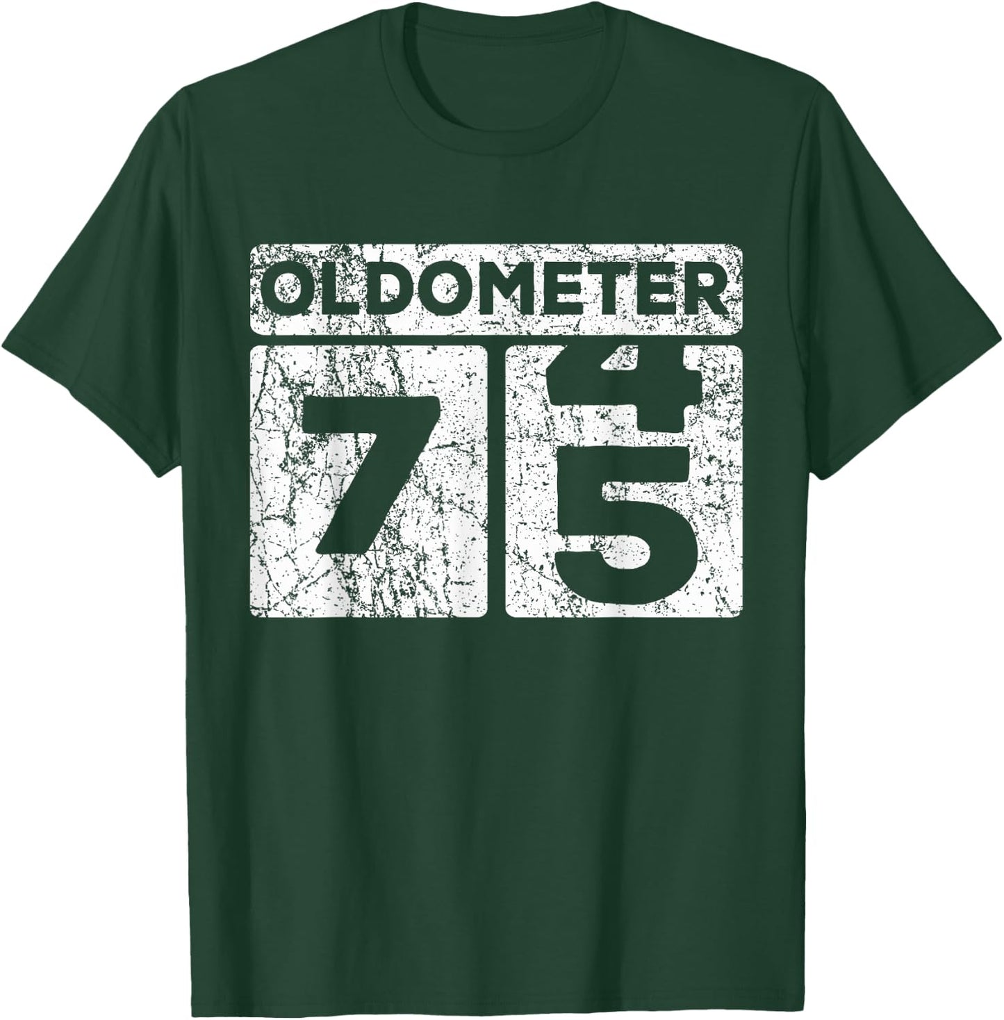 Oldometer 74-75 Car Odometer Funny 75th Birthday T-Shirt - T-Shirt | Forest