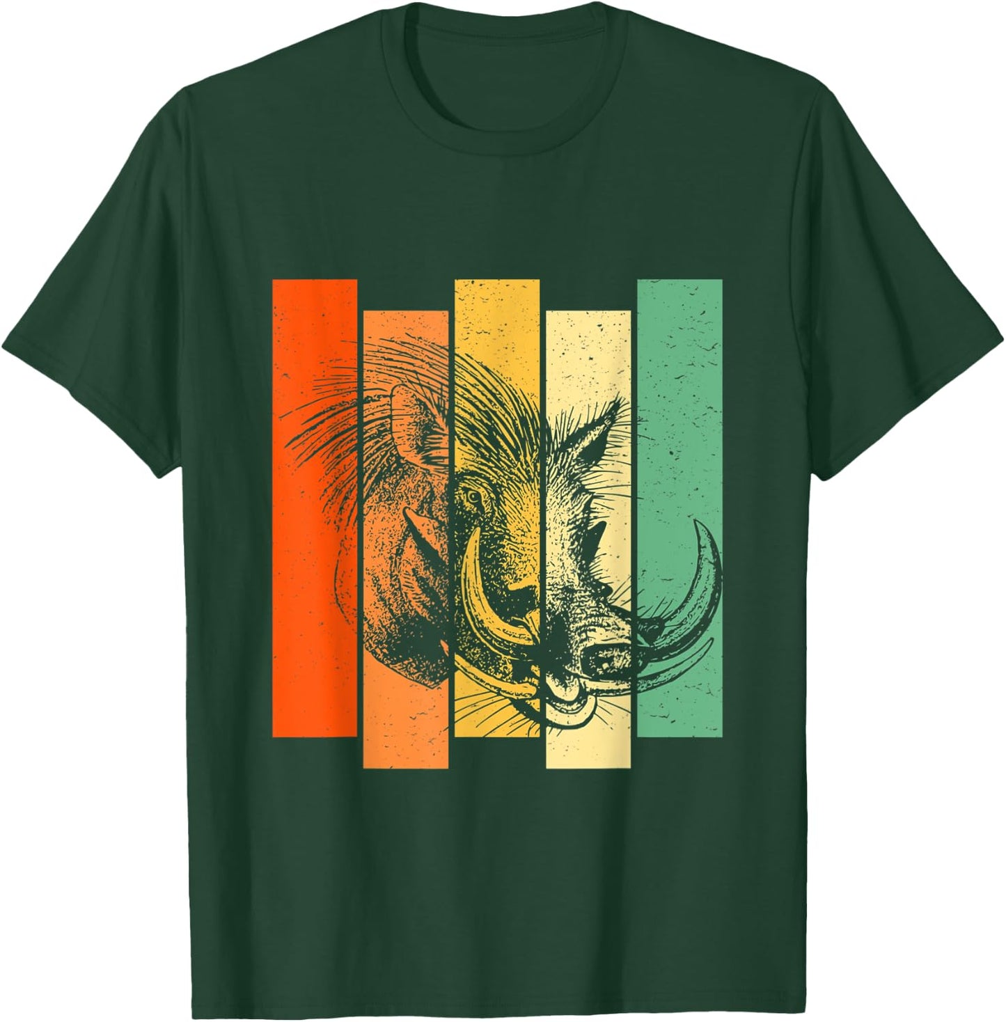 Warthog Africa Pig Wildlife Animal Retro Vintage T-Shirt - T-Shirt | Forest