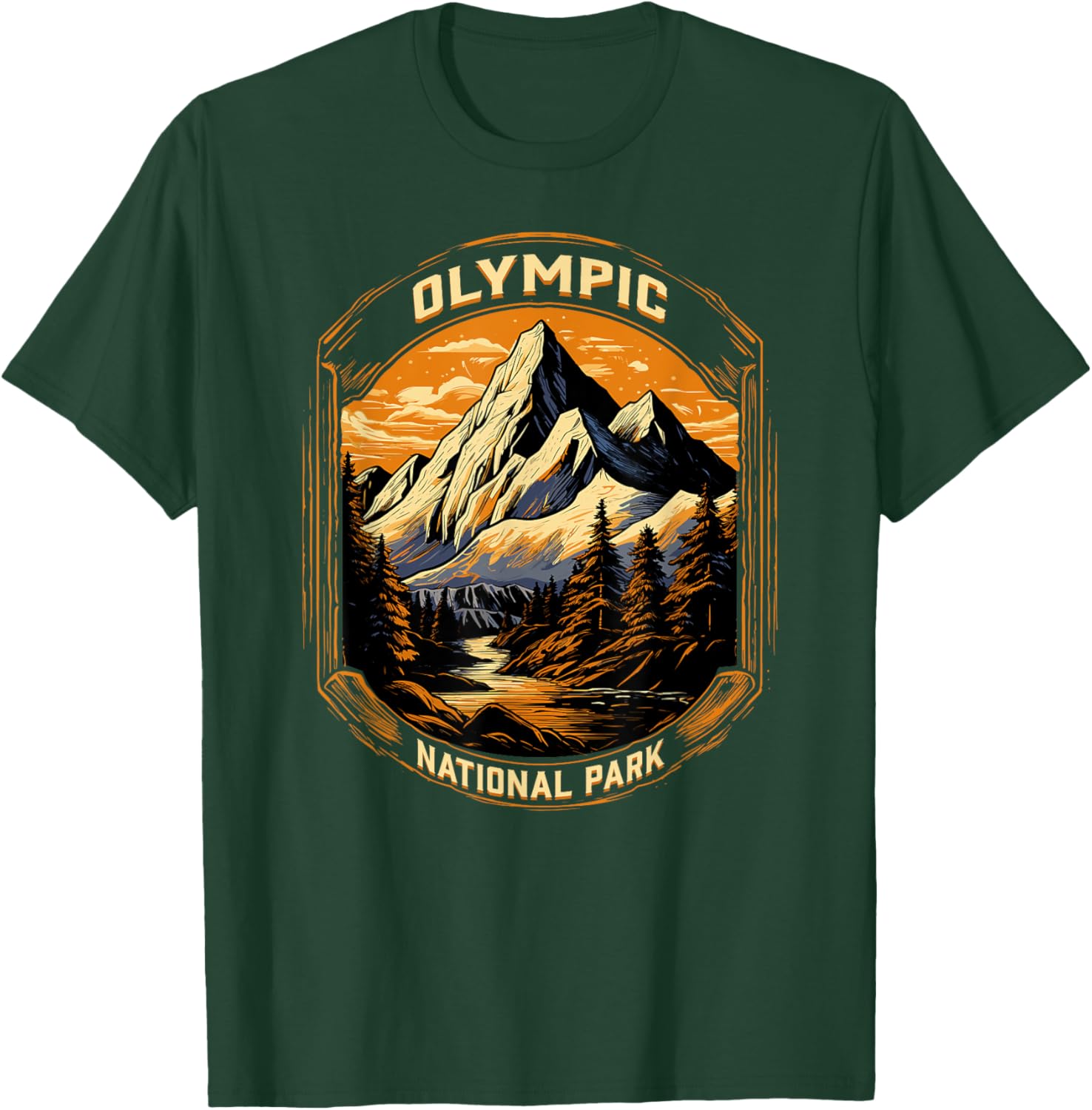 Olympic National Park Mountain River Tourist Souvenir T-Shirt - T-Shirt | Forest
