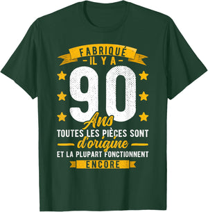 Made 90 Years Ago Birthday Man Joke 90 Years T-Shirt - T-Shirt | Forest