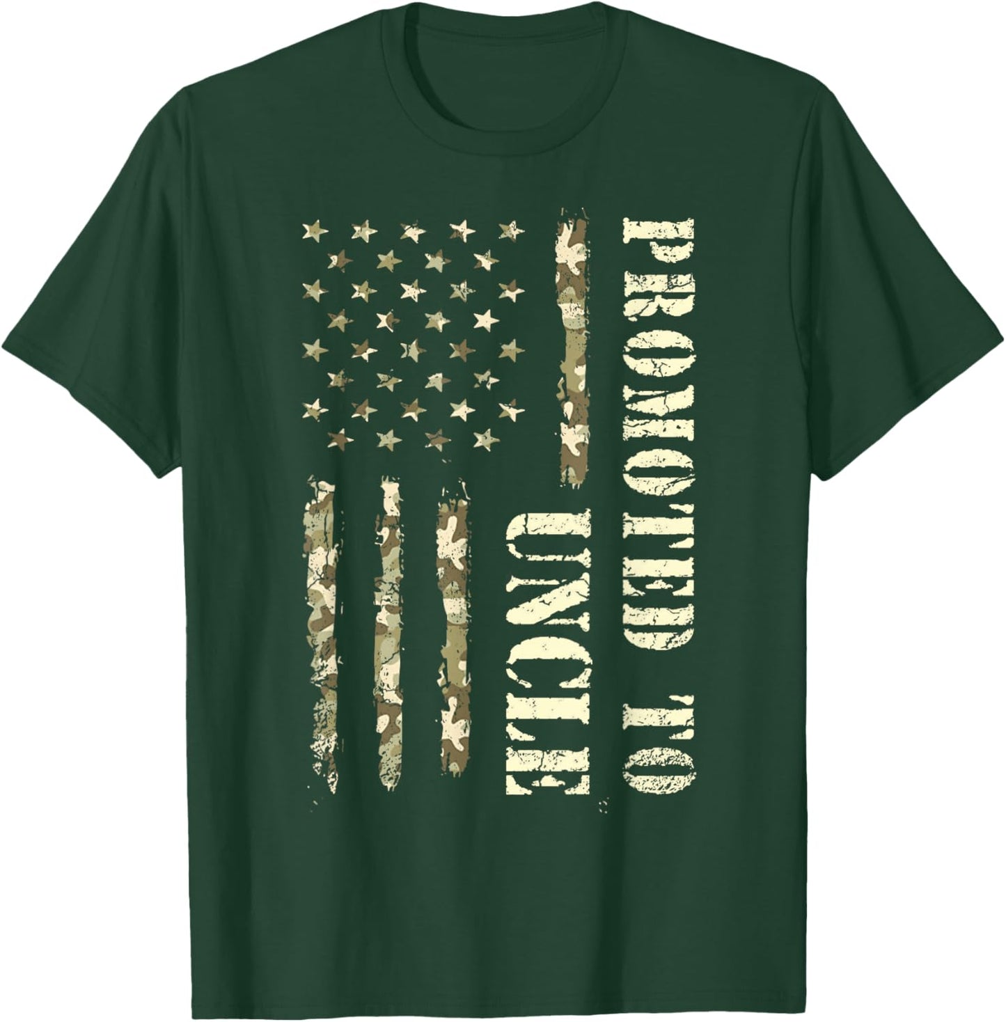 Promoted To Uncle, First Time Uncle American Flag Patriotic T-Shirt - T-Shirt | Forest