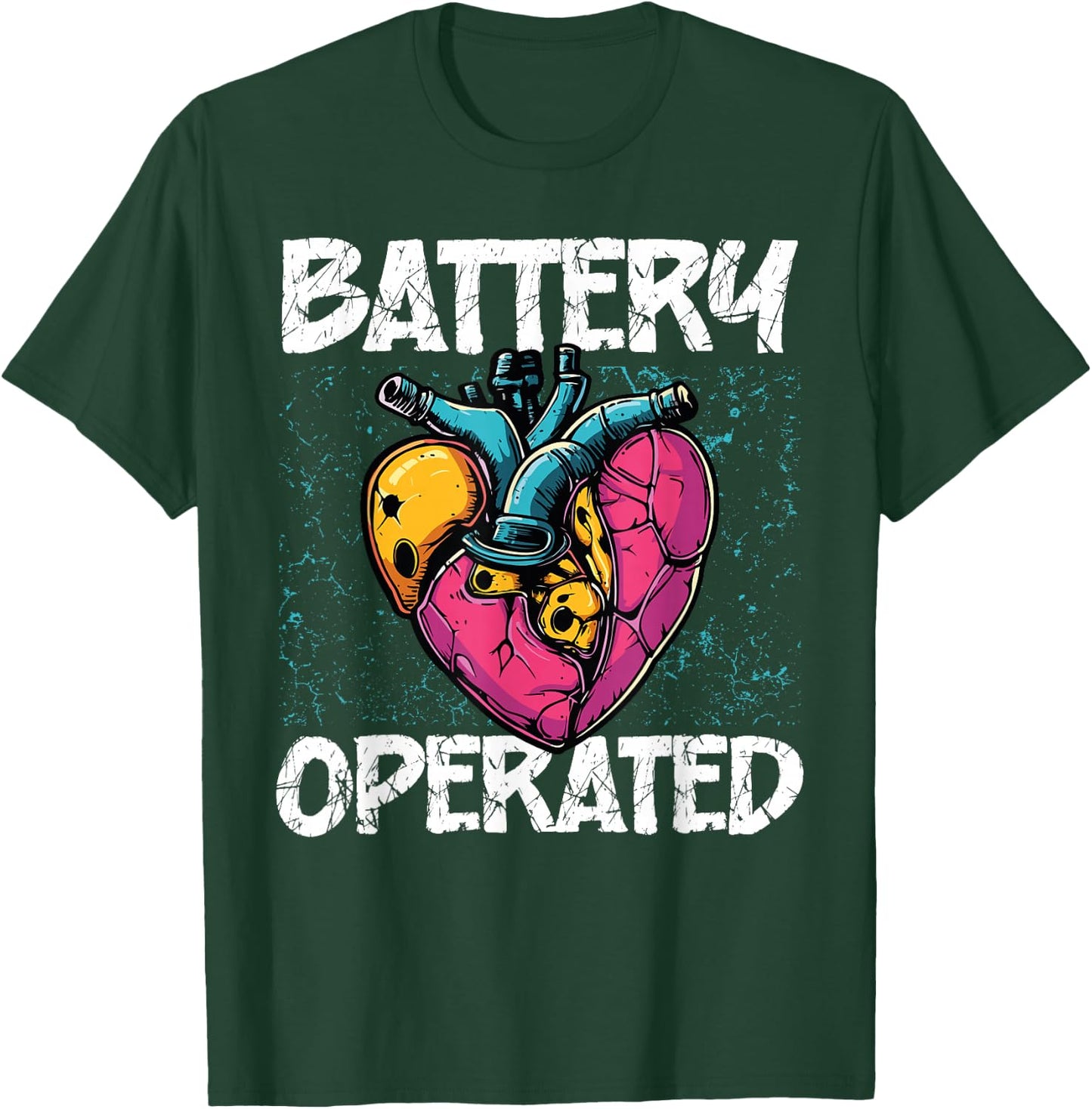 Battery Operated Heart Pace Maker Heart Attack Survivor T-Shirt - T-Shirt | Forest