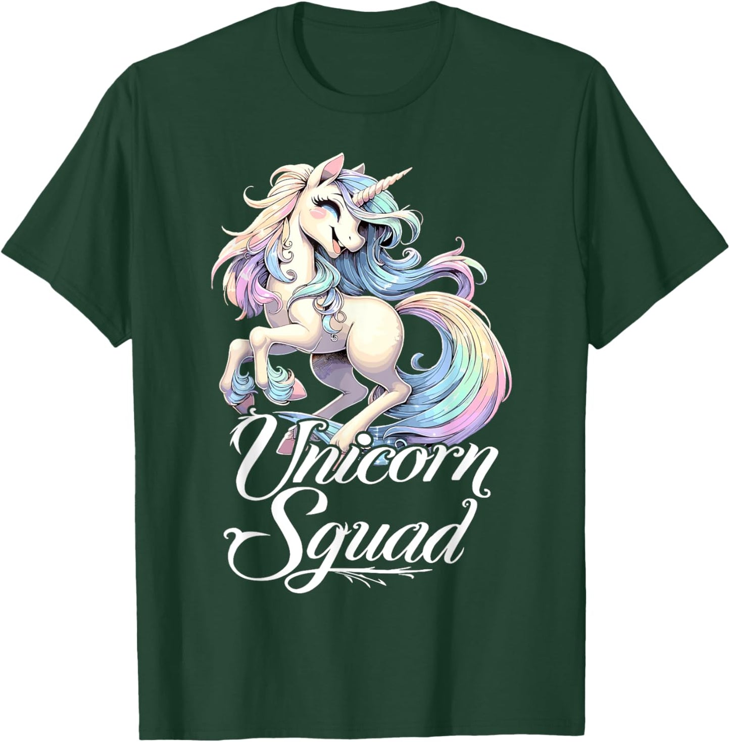 Unicorn Squad Birthday Party Cute Unicorn Girl T-Shirt - T-Shirt | Forest