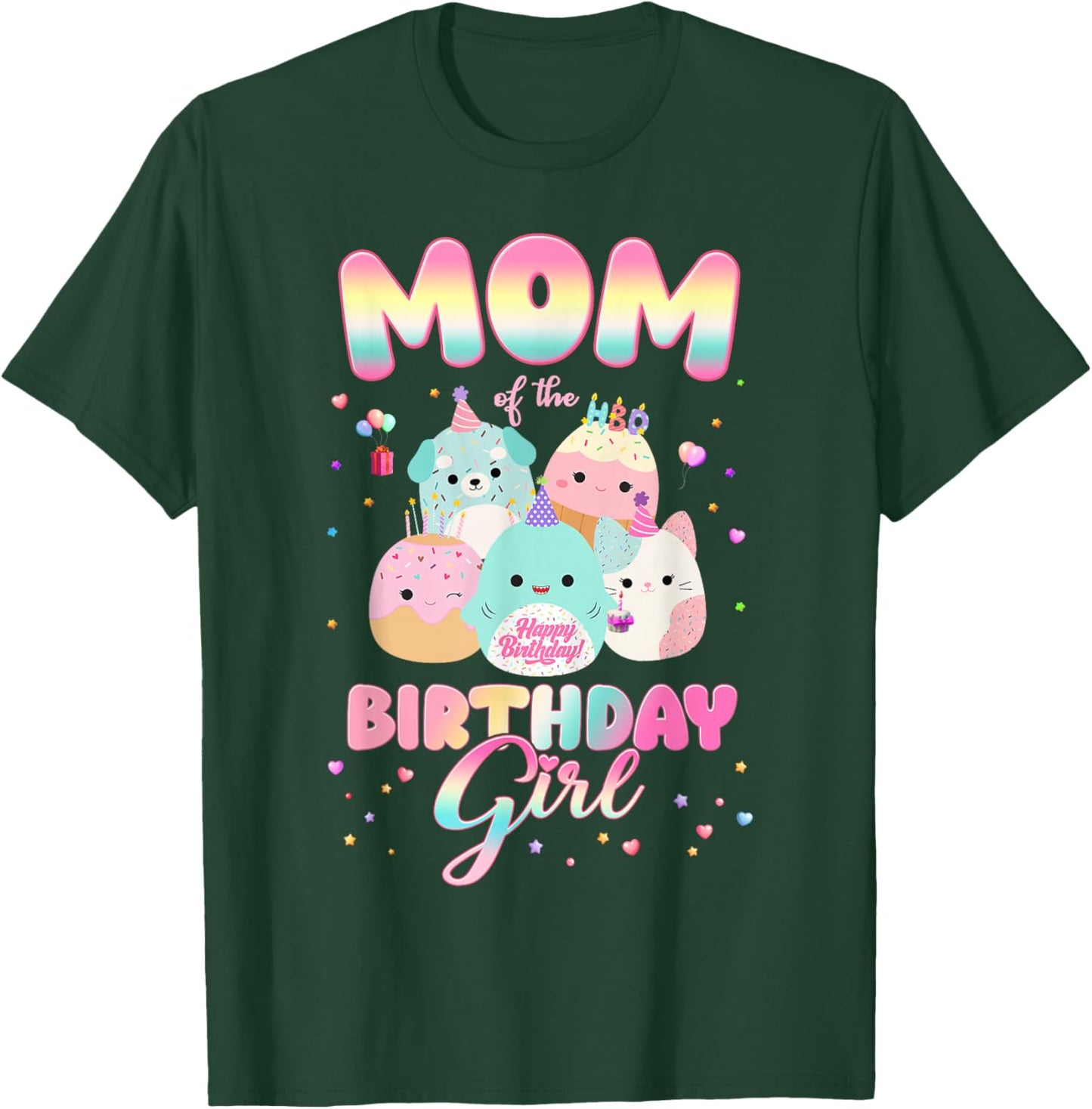 Birthday Family Party Squish Squad Mom Of The Birthday Girl T-Shirt - T-Shirt | Forest