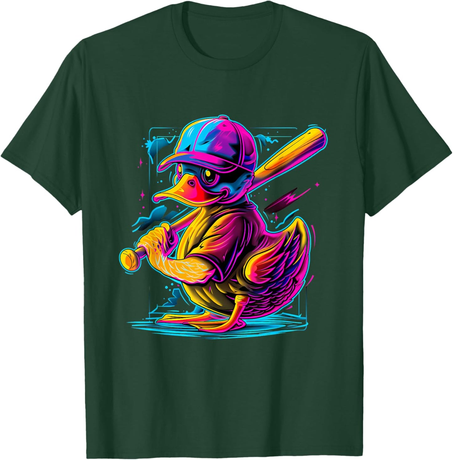 Rubber Duck Baseball Player Rubber Duck Lover Rubber Duckie T-Shirt - T-Shirt | Forest
