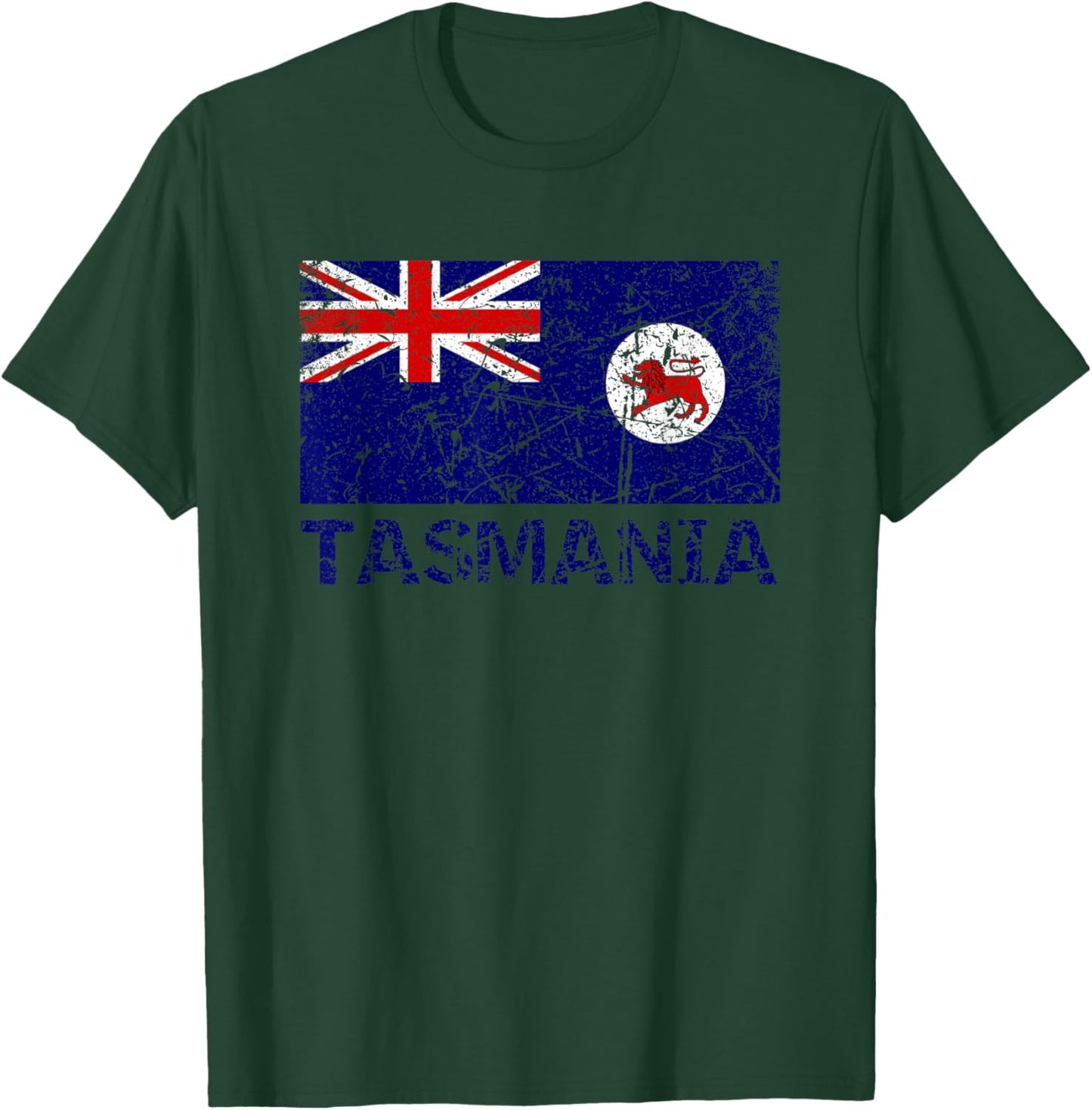 Tasmanian Flag Of Tasmania Distressed Men Women Kids Tassie T-Shirt - T-Shirt | Forest