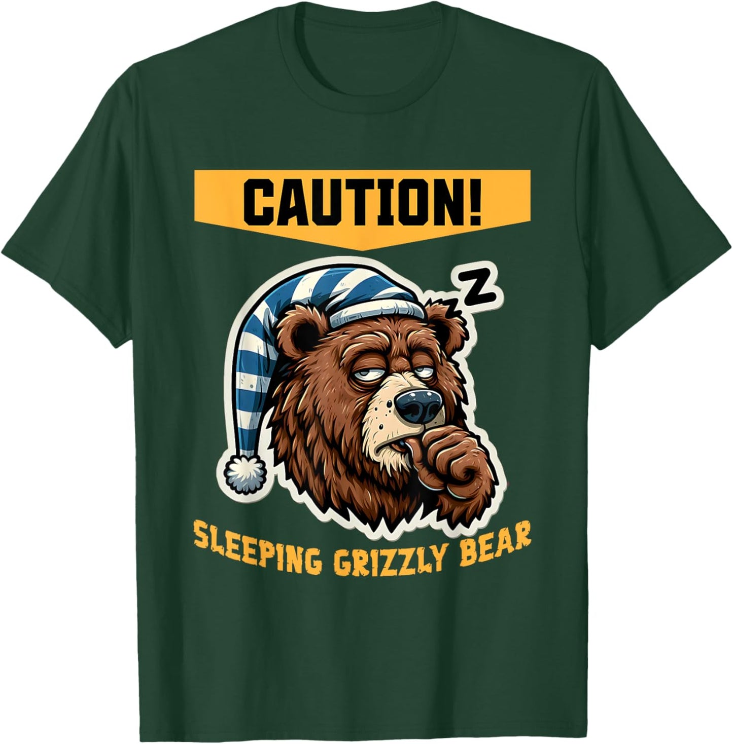 Sleepy 'Grizzly Bear' s Funny Pajama Top T-Shirt - T-Shirt | Forest