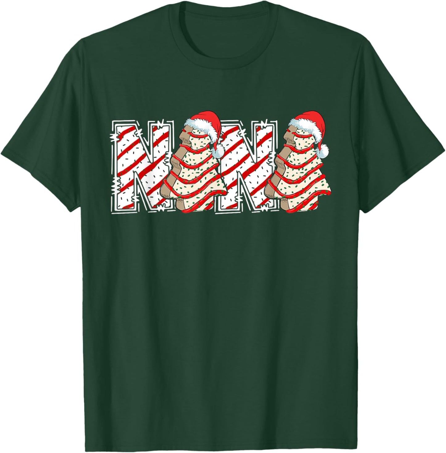 Christmas Tree Cake Nana Funny Christmas Cake Grandma T-Shirt - T-Shirt | Forest