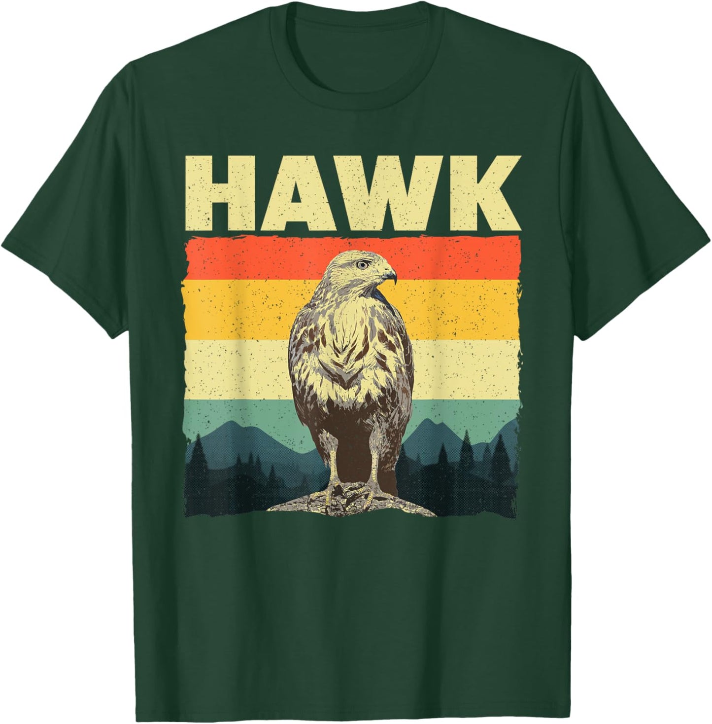 Cute Hawk Design Women Kids Bird Vintage Hawk Lovers T-Shirt - T-Shirt | Forest