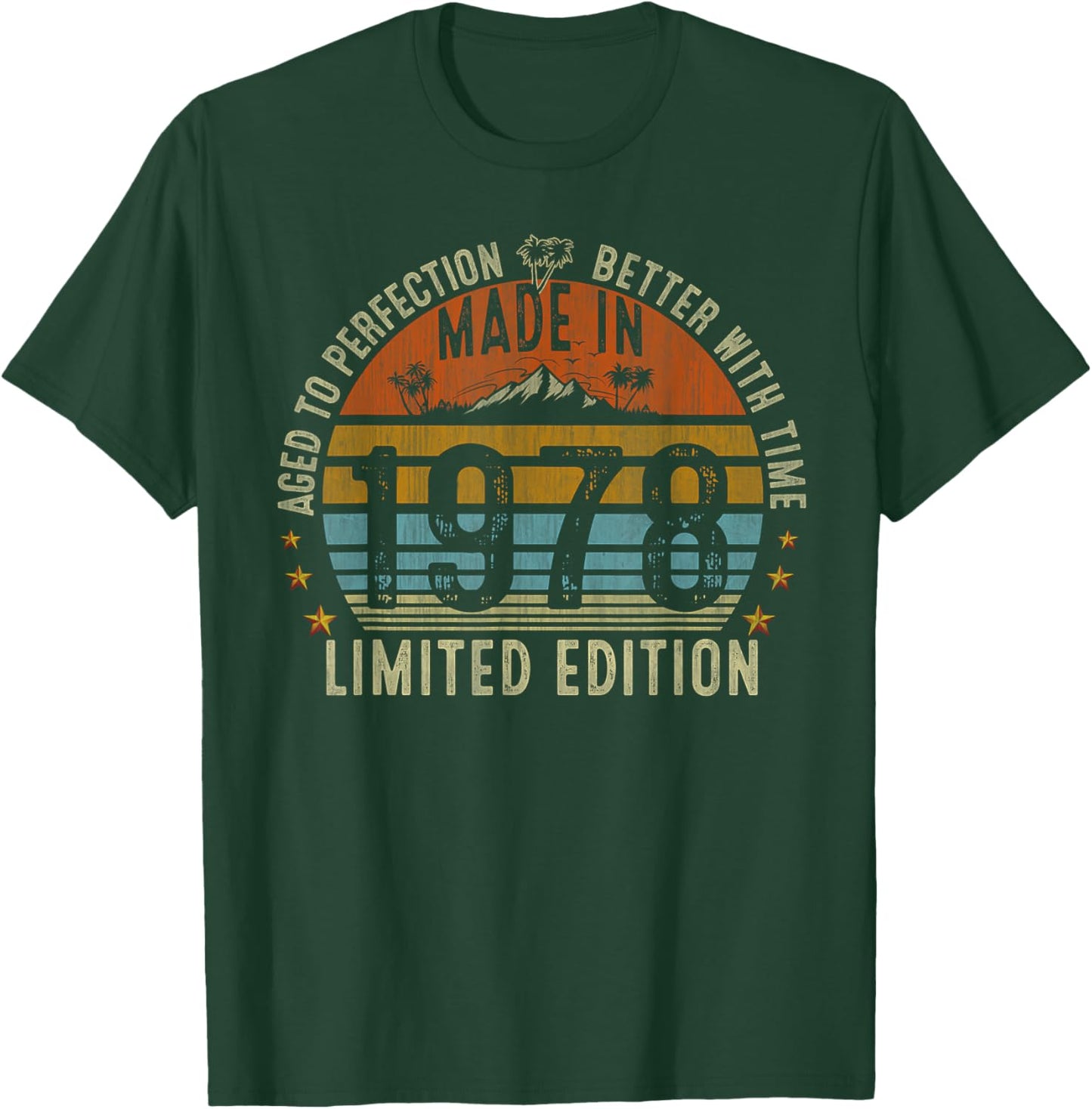 47th Birthday Gifts Men Women Vintage 1978 Limited Edition T-Shirt - T-Shirt | Forest