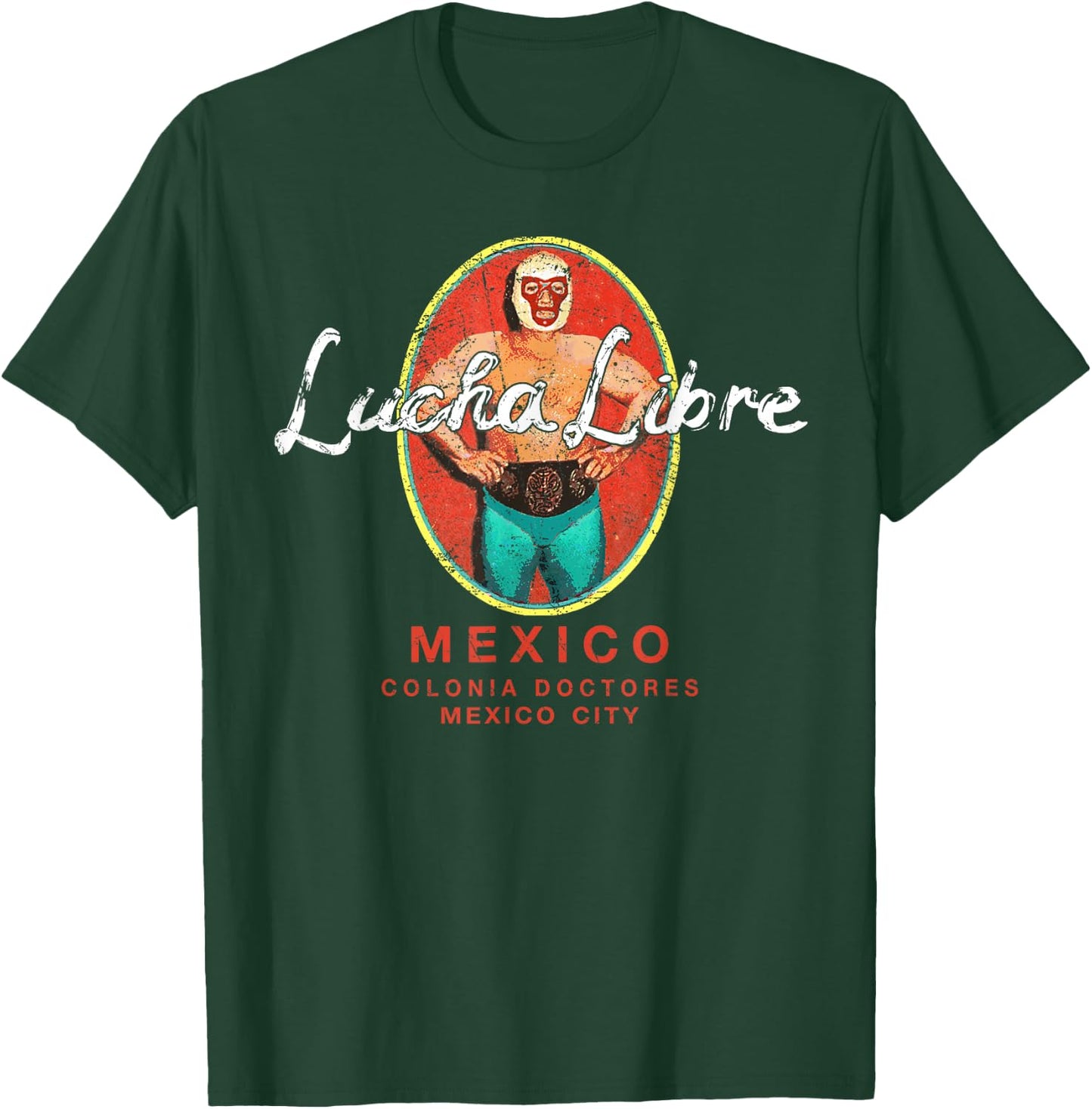 Lucha Libre Wrestling Vintage Luchador Wrestler Retro Small T-Shirt - T-Shirt | Forest