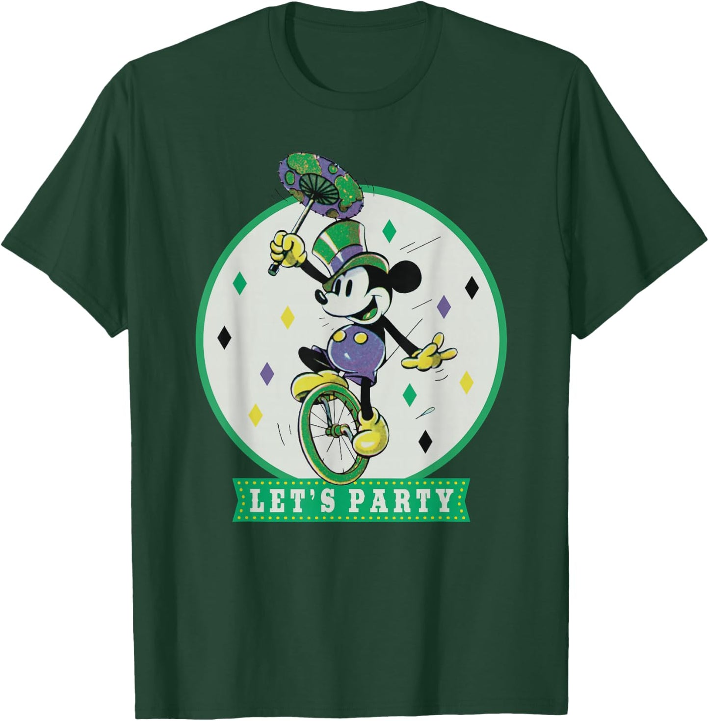 Disney Mickey Mouse Let's Party Mardi Gras Vintage T-Shirt - T-Shirt | Forest