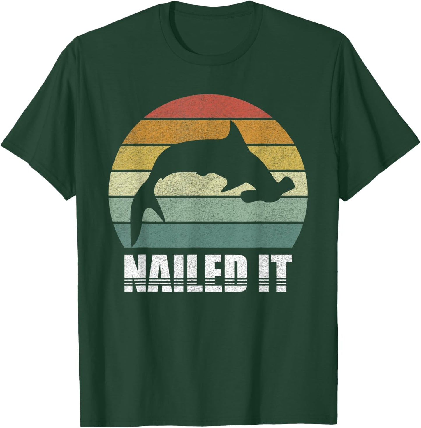 Retro Nailed It Hammerhead Shark Shirt Funny Shark Vintage T-Shirt - T-Shirt | Forest