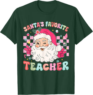 Santa Favorite Teacher Shirt Teacher Christmas T-Shirt - T-Shirt | Forest