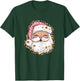 Pink Preppy Santa Christmas Pajama Graphic T-Shirt - T-Shirt | Forest