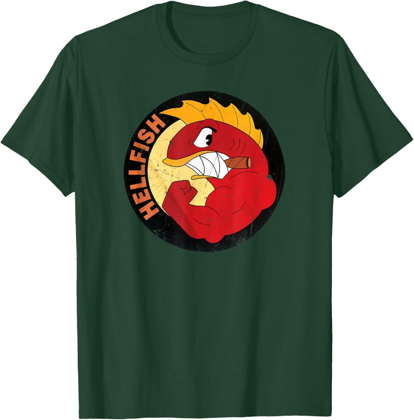 Flying Hellfish Raging Grandpa Abe -Distressed Finish T-Shirt - T-Shirt | Forest