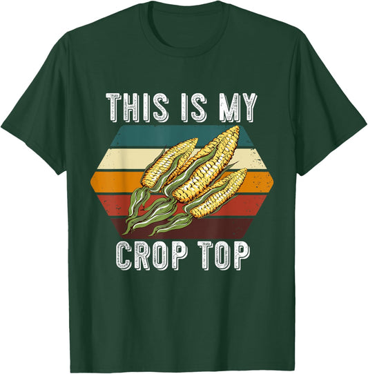 Corn This Is My Crop Top Retro Maize Corn Lover Vintage T-Shirt - T-Shirt | Forest