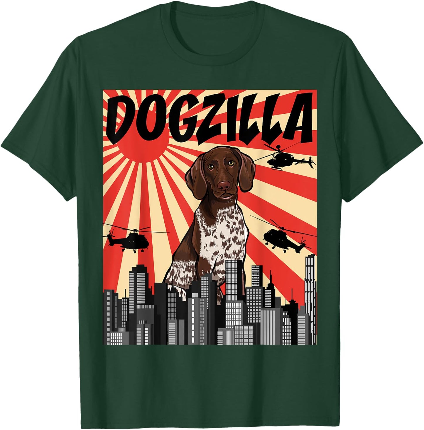 Funny Retro Japanese Dogzilla German Shorthaired Pointer T-Shirt - T-Shirt | Forest