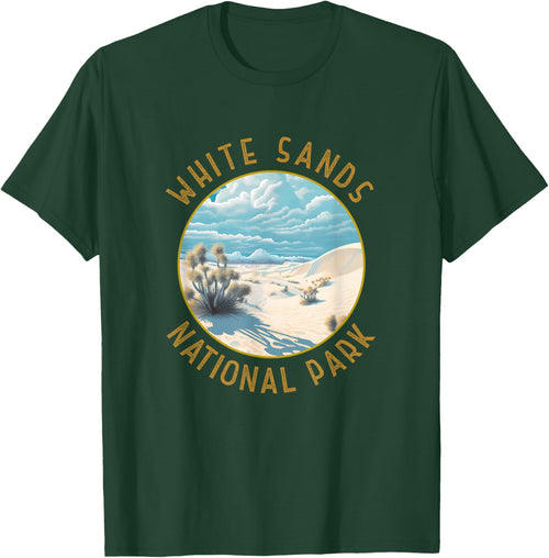 White Sands National Park Illustration Distressed Circle