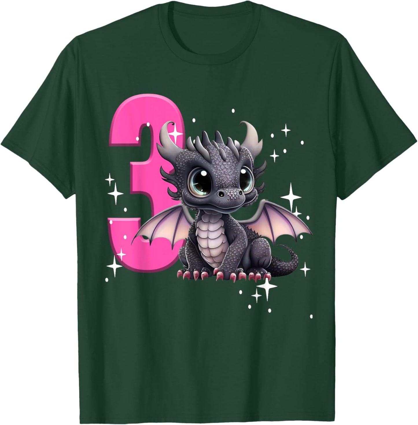 3rd Birthday Shirt Dragon Party Birthday Girl Toddler Three T-Shirt - T-Shirt | Forest