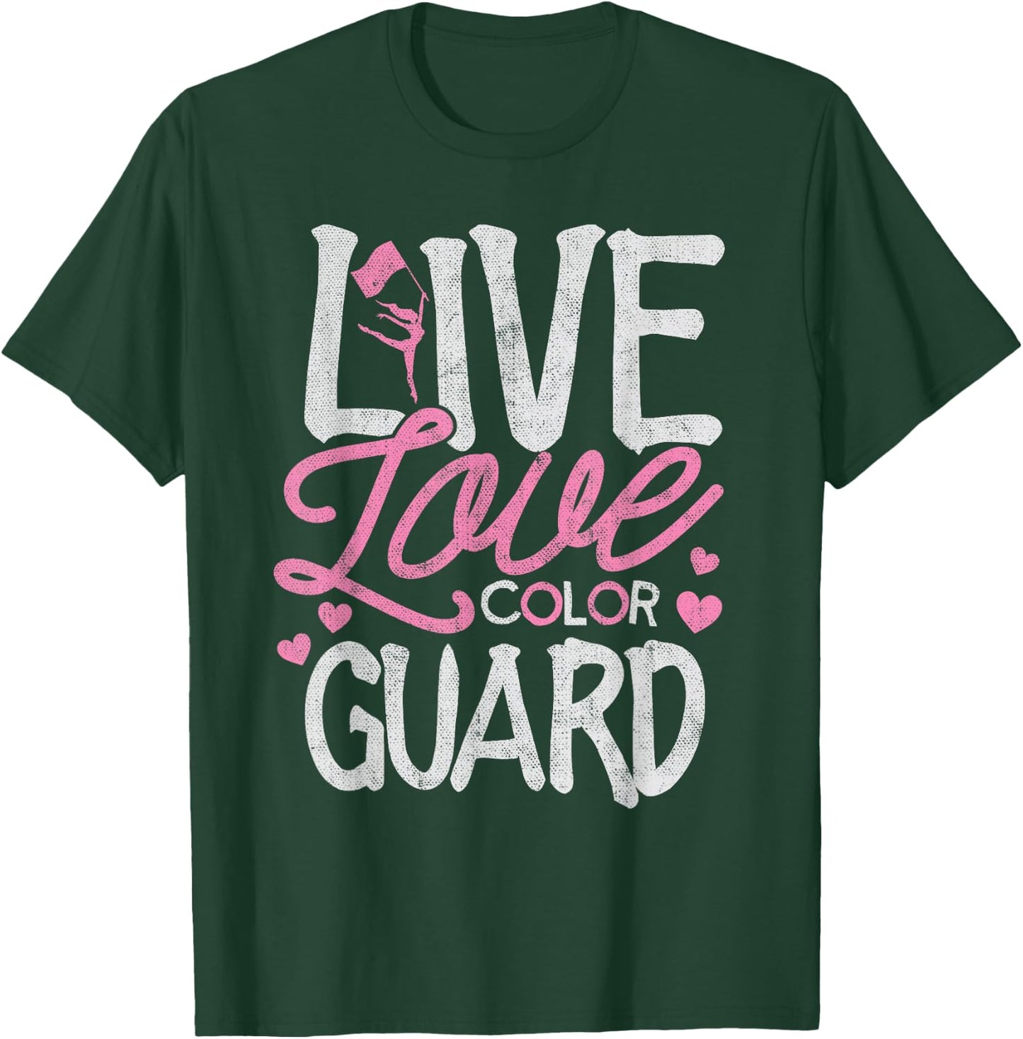Color Guard Shirt Love Color Guard Marching Band Flag Toss T-Shirt - T-Shirt | Forest