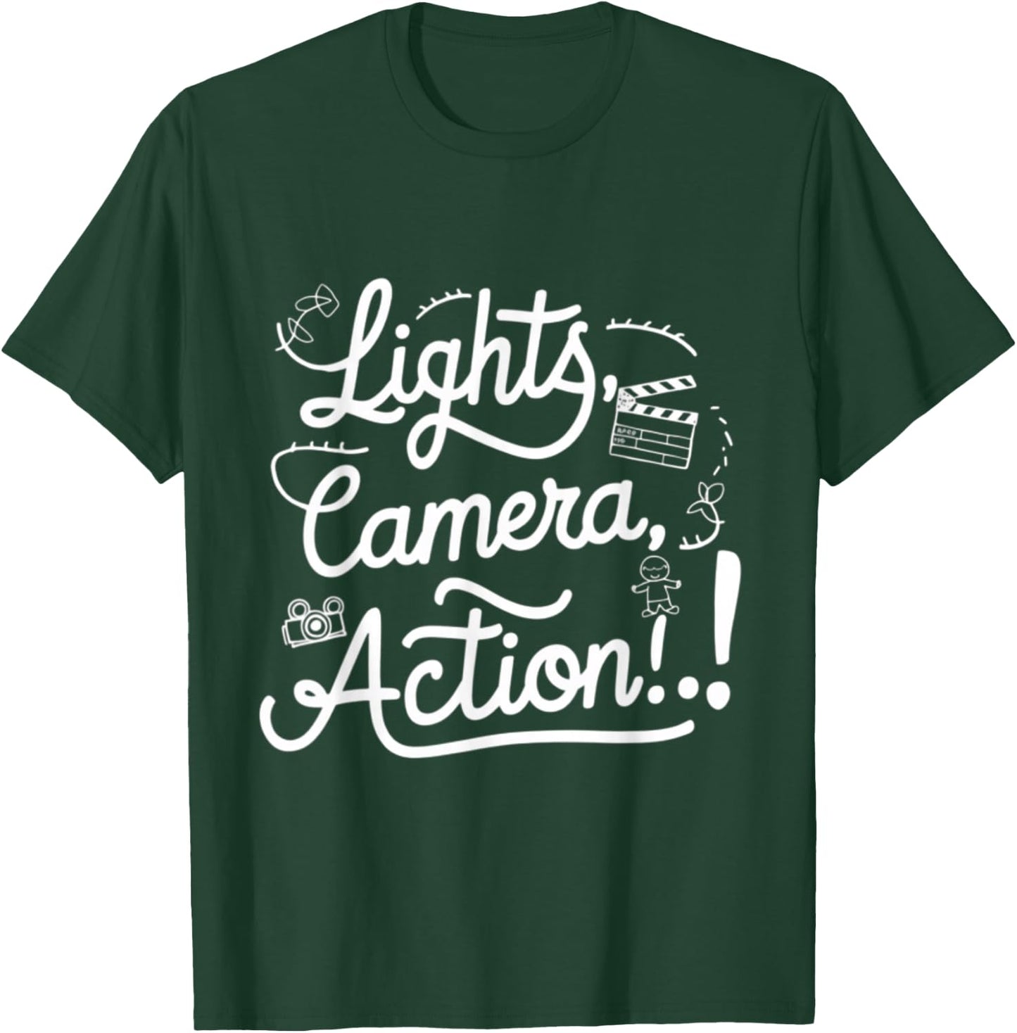 Director Film Crew Lights Camera Action Video Producer Quote T-Shirt - T-Shirt | Forest