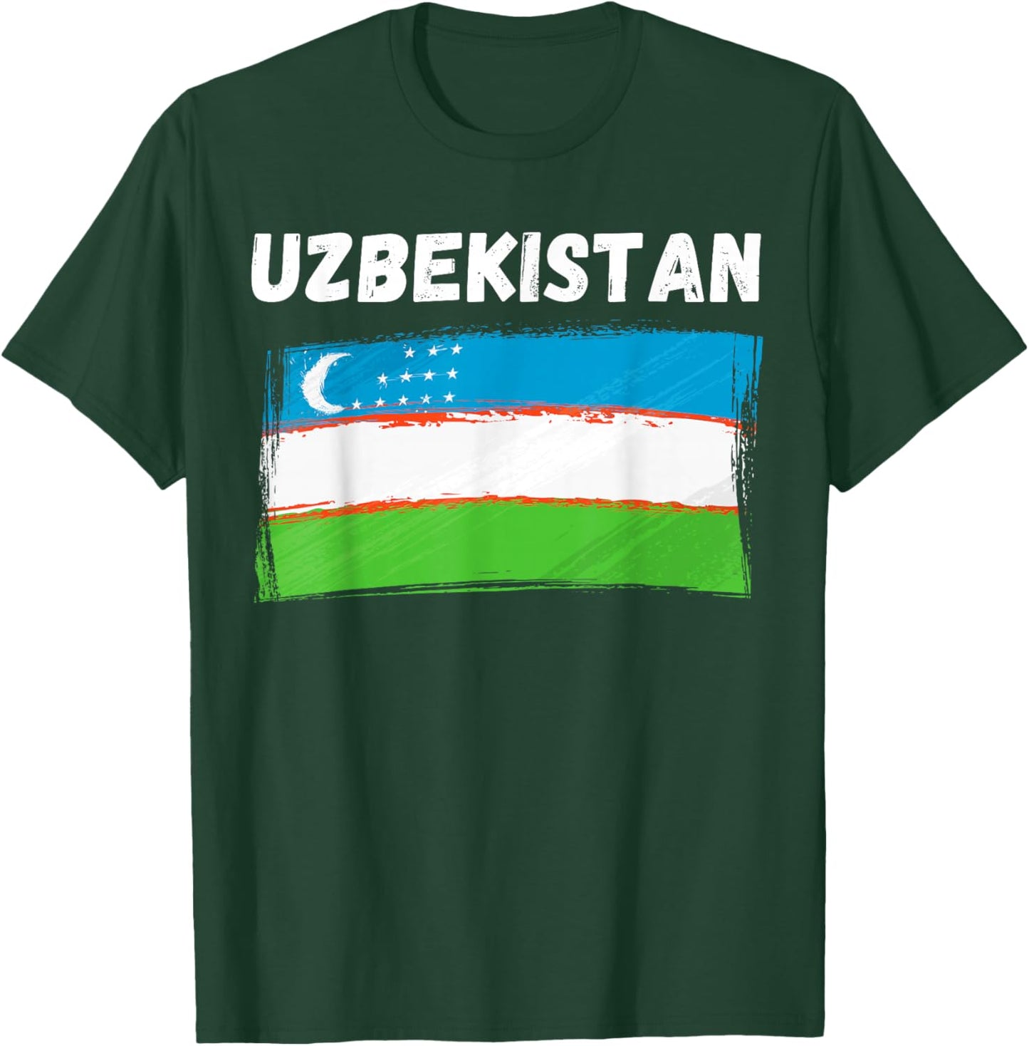 Uzbekistan Flag Vintage Grunge Uzbek Flag Uzbekistan T-Shirt - T-Shirt | Forest
