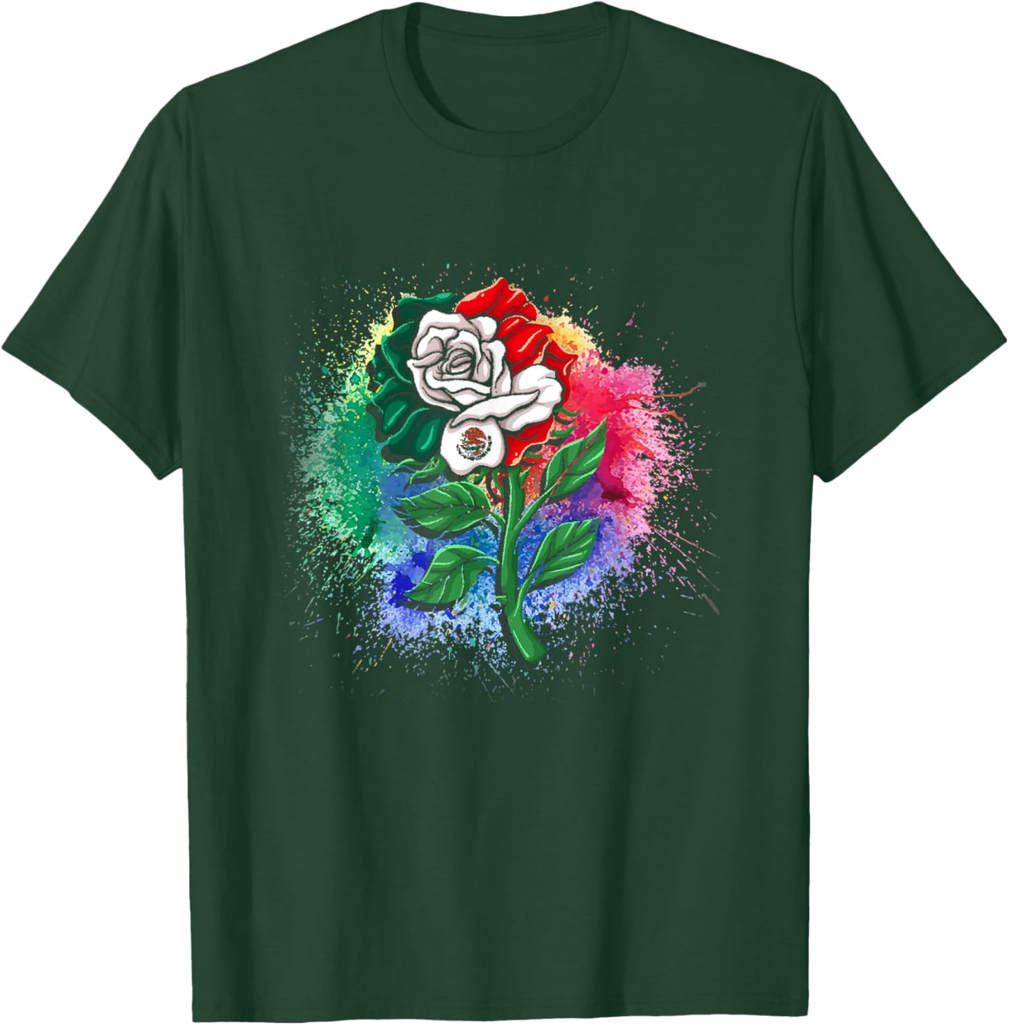 Mexico Gift Rose Tijuana Mexican Hispanic Pride Poncho T-Shirt - T-Shirt | Forest