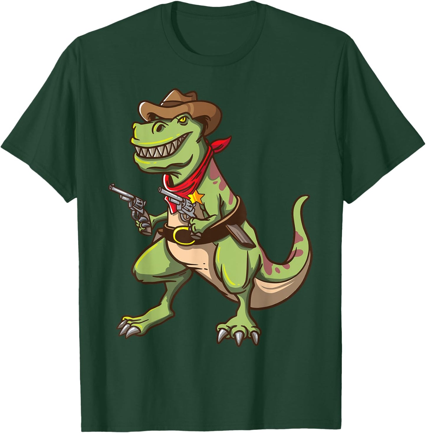 Cowboy T Rex Dinosaur Kids Shirt Wild West Country Boys Gift T-Shirt - T-Shirt | Forest