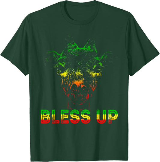Rasta Reggae Giraffe Bless Up Reggae Flag Jamaica Rastafari T-Shirt - T-Shirt | Forest