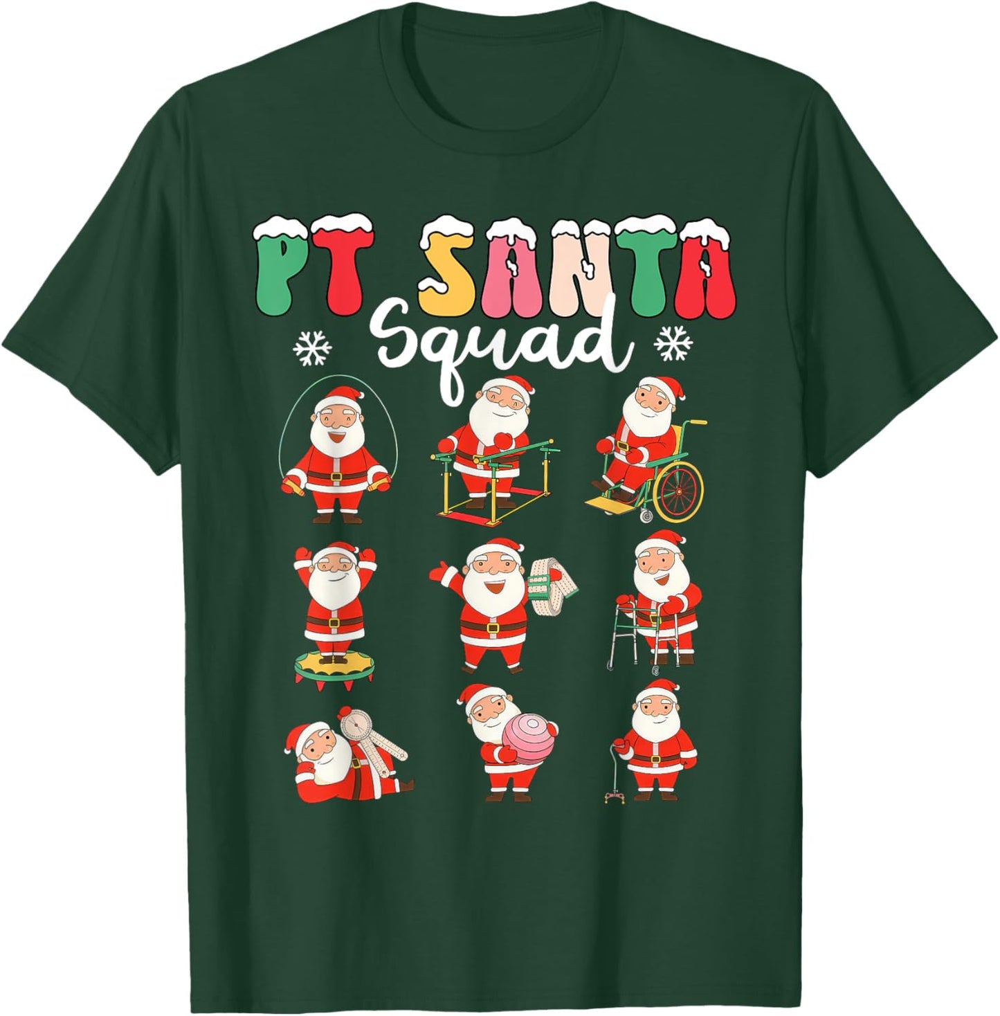 PT Santa Squad Physical Therapy Christmas Physical Therapist T-Shirt - T-Shirt | Forest