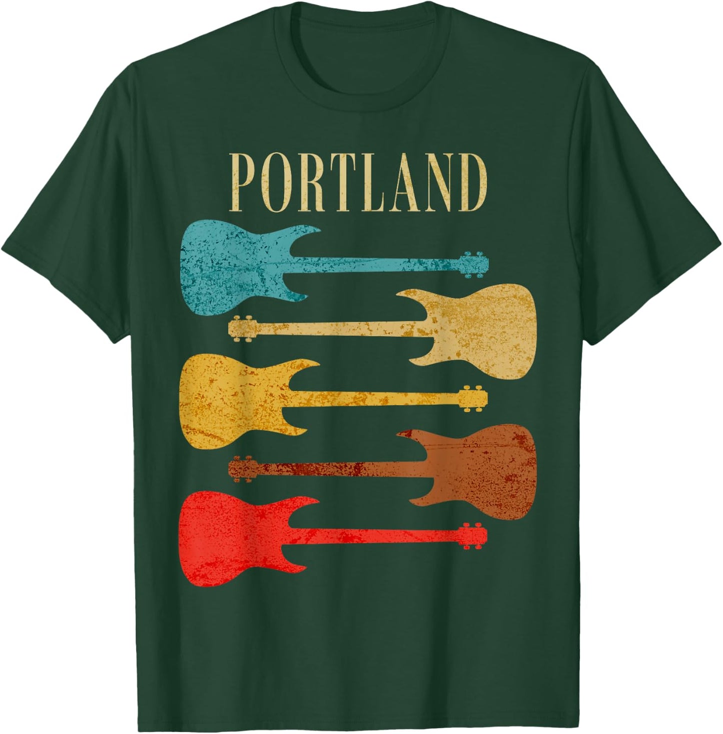 Portland Concert Rock Music Festival Guitars Oregon T-Shirt - T-Shirt | Forest