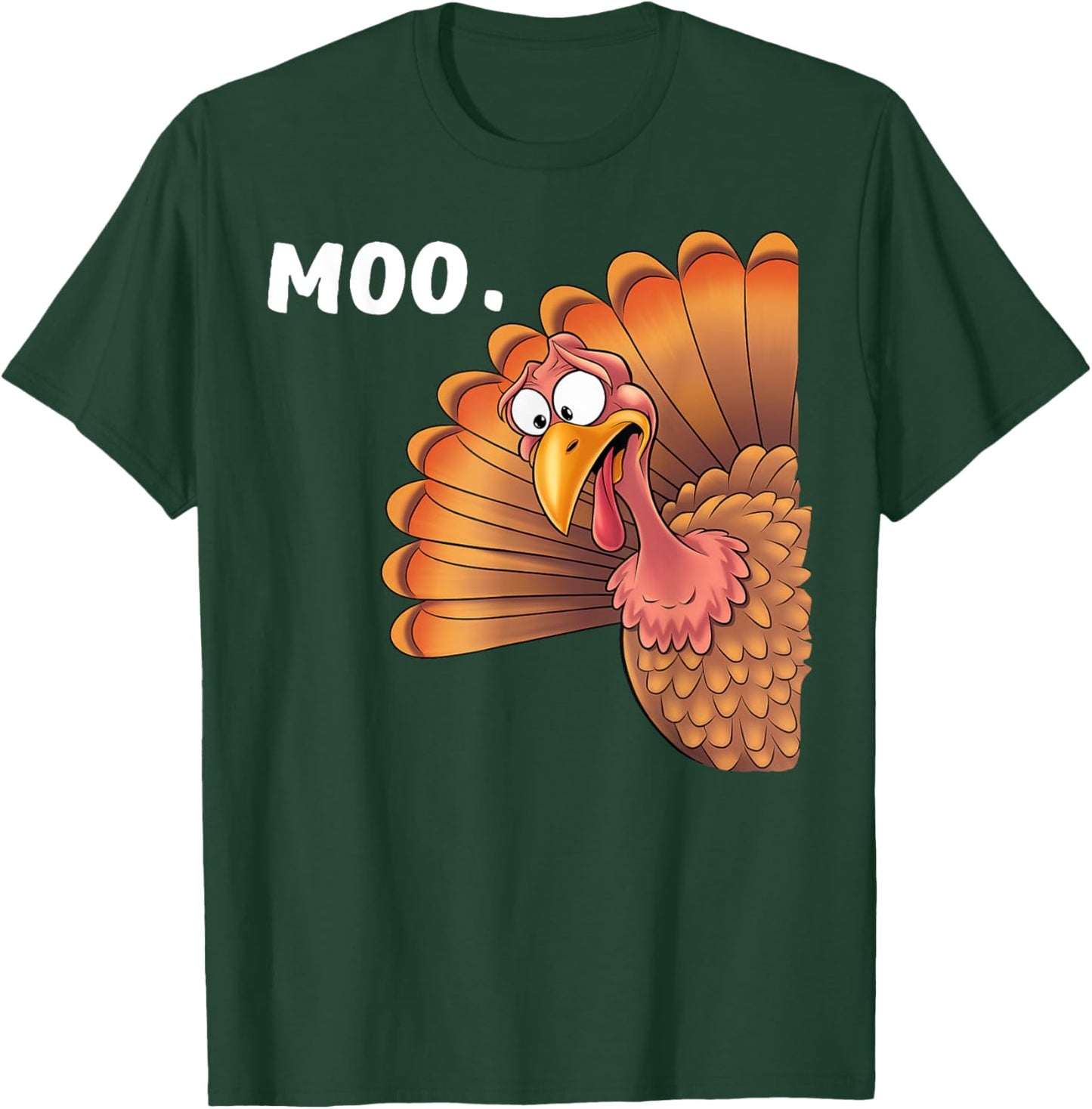 Turkey Moo Funny Thanksgiving Gifts Women Kid Boy T-Shirt - T-Shirt | Forest