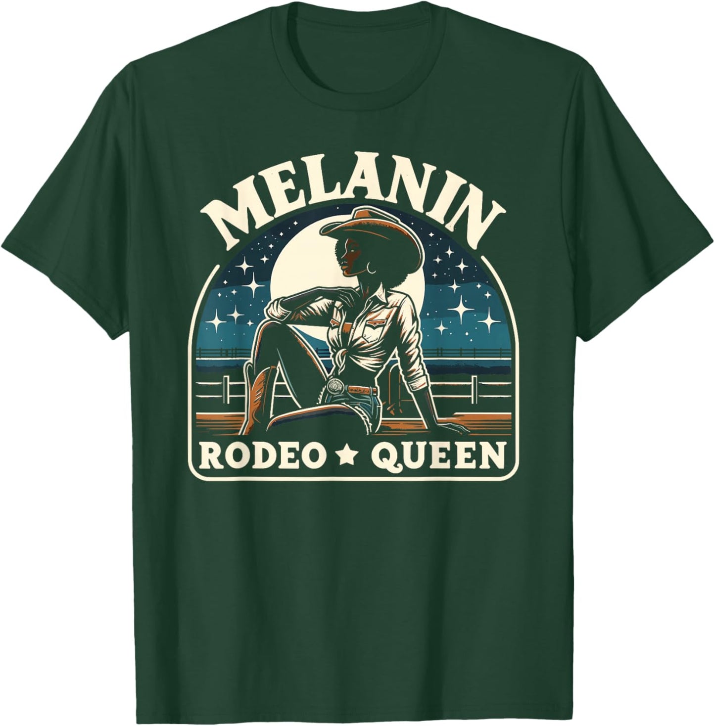 Melanin Rodeo Queen, Country African American Cowgirl T-Shirt - T-Shirt | Forest