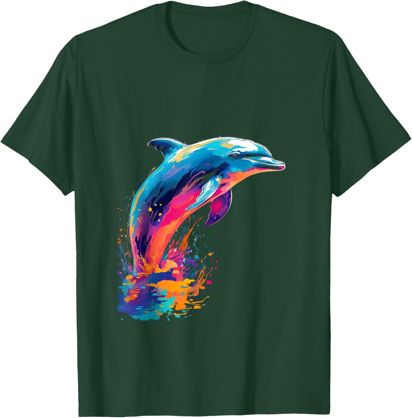 Dolphin Wildlife Colorful Design Dolphin Lover Wildlife Fish T-Shirt - T-Shirt | Forest