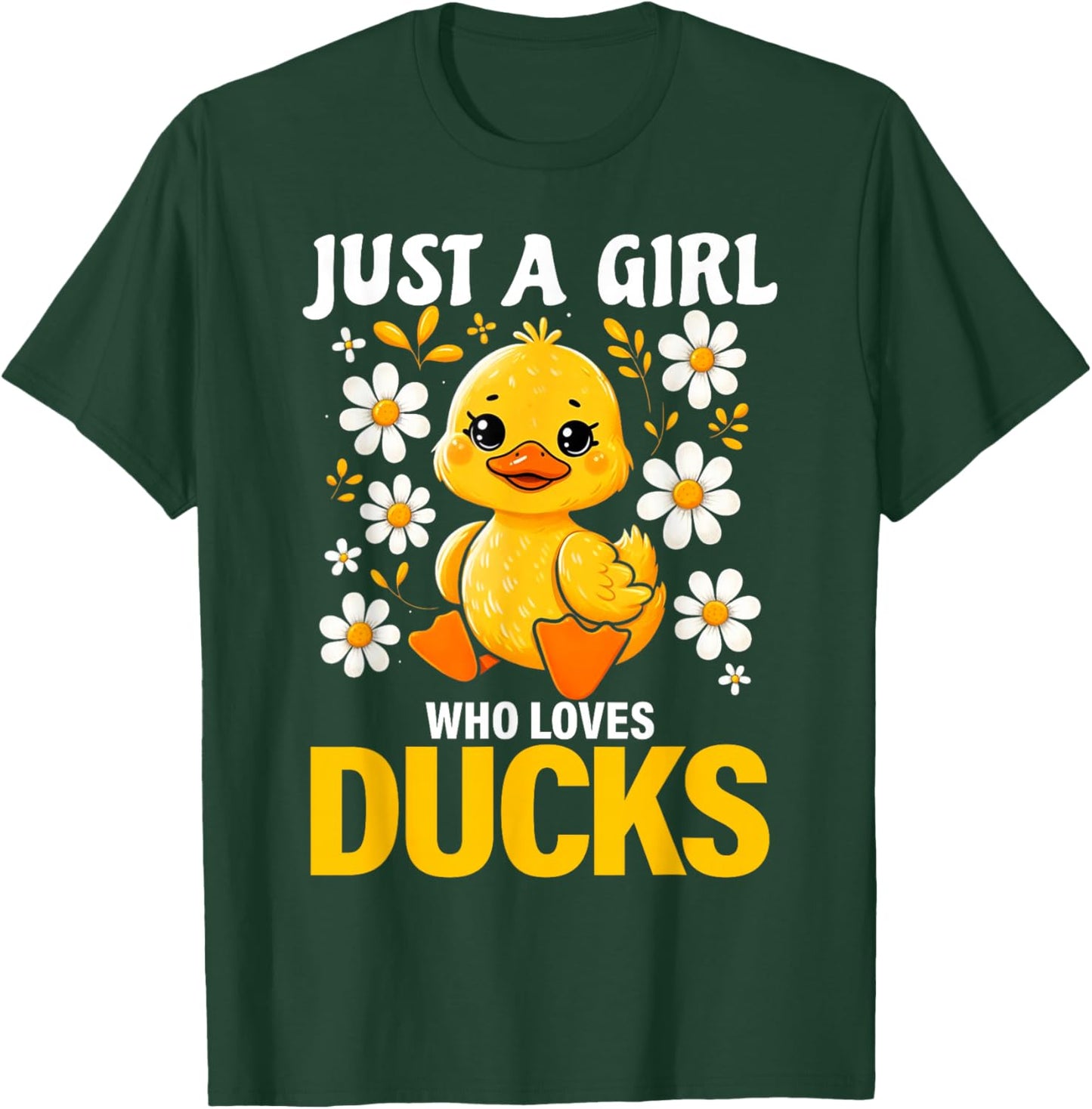 Just a Girl Who Loves Ducks Shirt Girl Cute Funny Duck Gifts T-Shirt - T-Shirt | Forest