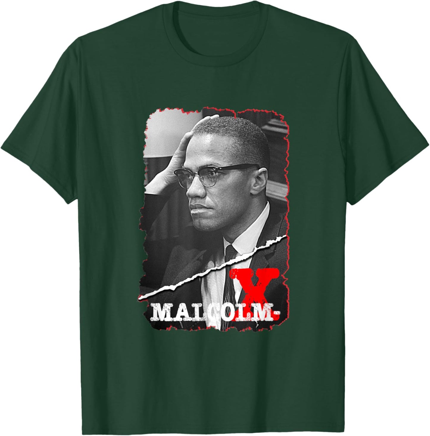 Great Moment Store Kids Youth Malcolm X Black Small Short Sleeve Modern Classic Casual Leisure Letter Print Malcolm X Design T-Shirt - T-Shirt | Forest