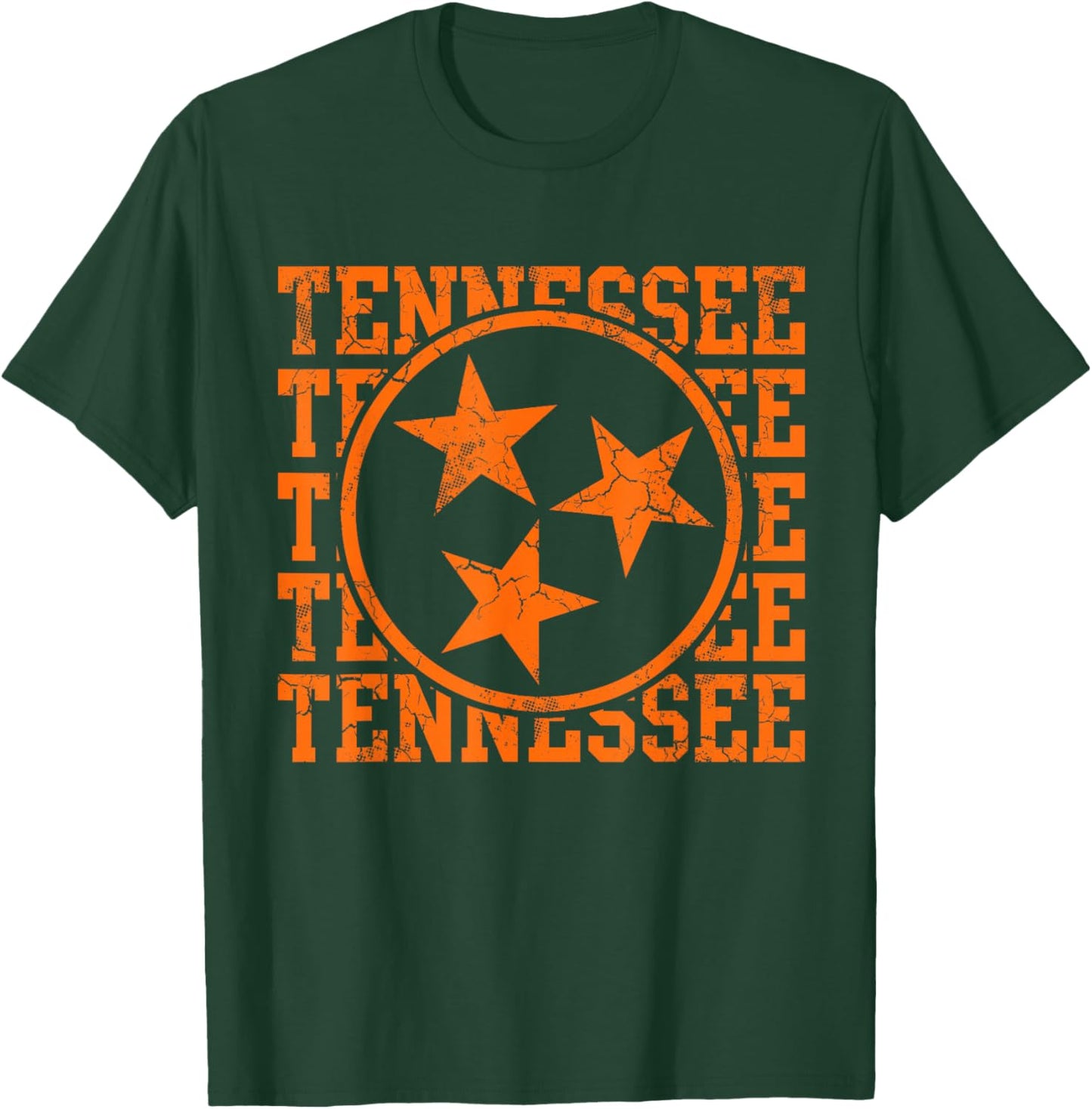 Tennessee State Flag Home Family Vintage Distressed Design T-Shirt - T-Shirt | Forest