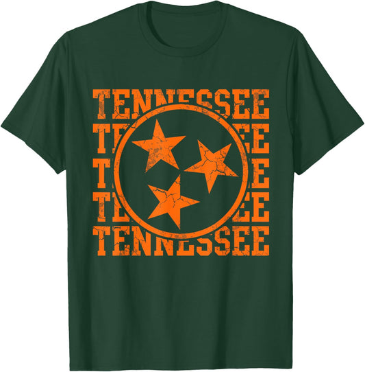 Tennessee State Flag Home Family Vintage Distressed Design T-Shirt - T-Shirt | Forest