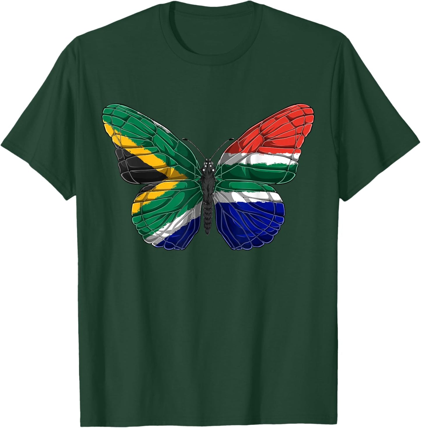 South Africa Butterfly Shirt Patriotic South African Flag T-Shirt - T-Shirt | Forest