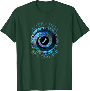 MADJACK NEW ZEALAND AOTEAROA KIWI KORU PAUA , Small, Black T-Shirt - T-Shirt | Forest