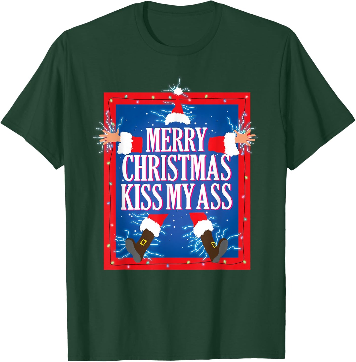 Merry Christmas Kiss My Ass Funny Christmas Vacation Movie T-Shirt - T-Shirt | Forest
